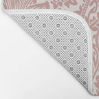 William Morris Vintage Strawberry Thief Pink & White Pattern Bath Mat Gallery Image 2