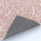 William Morris Vintage Strawberry Thief Pink & White Pattern Rug Gallery Image 4