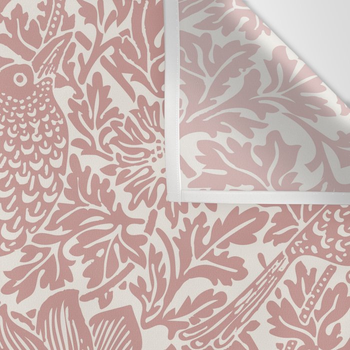 William Morris Vintage Strawberry Thief Pink & White Pattern Wall Tapestry Gallery Image 3