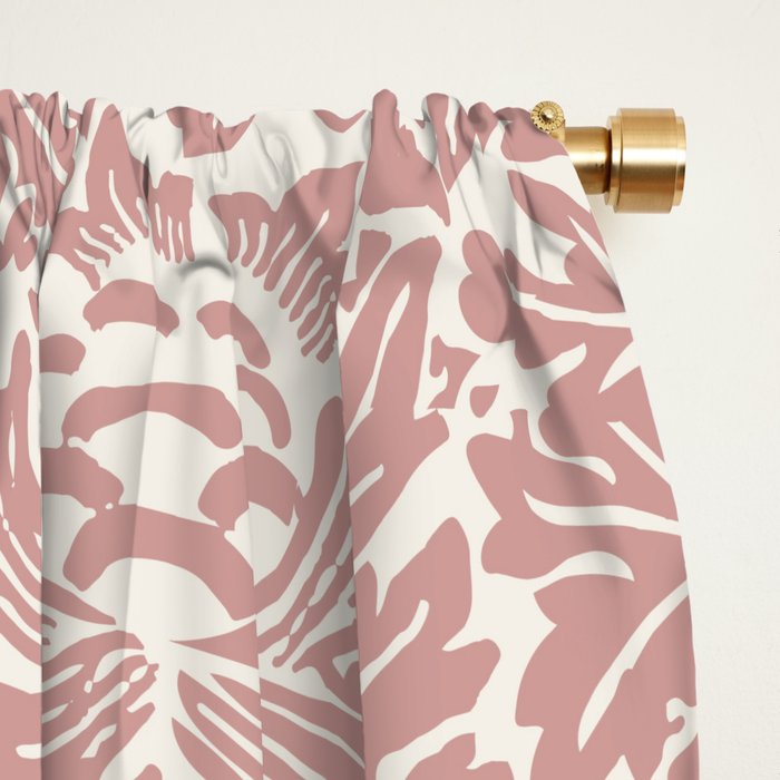 William Morris Vintage Strawberry Thief Pink & White Pattern Window Curtain Gallery Image 2
