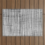 Rustic, Abstract Stripes Pattern, Black and White Outdoor Rug Gallery Image 1