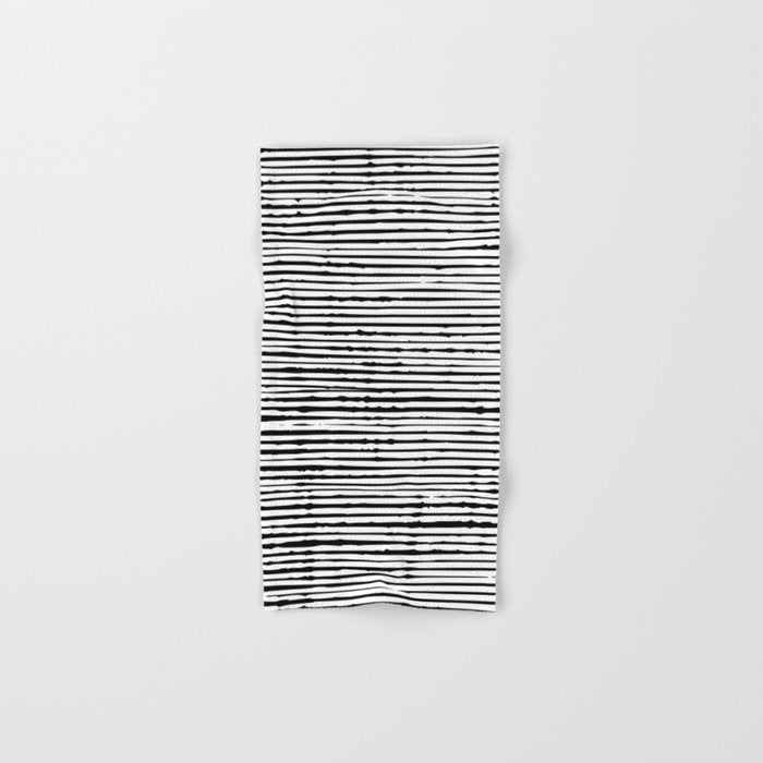 Rustic, Abstract Stripes Pattern, Black and White Towels Gallery Image 1