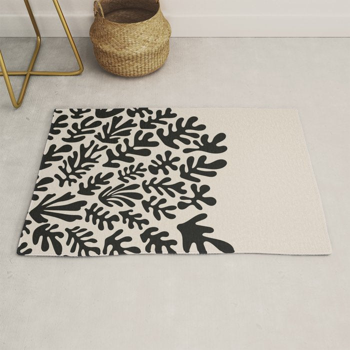 Matisse Black Cut Outs Abstract Mid Century Modern Art Rug Gallery Image 1