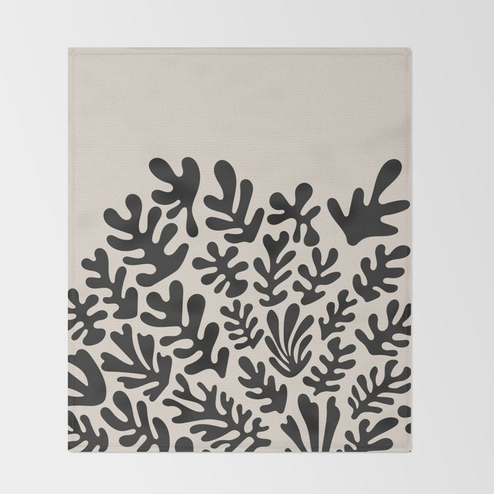 Matisse Black Cut Outs Abstract Mid Century Modern Art Throw Blanket Gallery Image 2