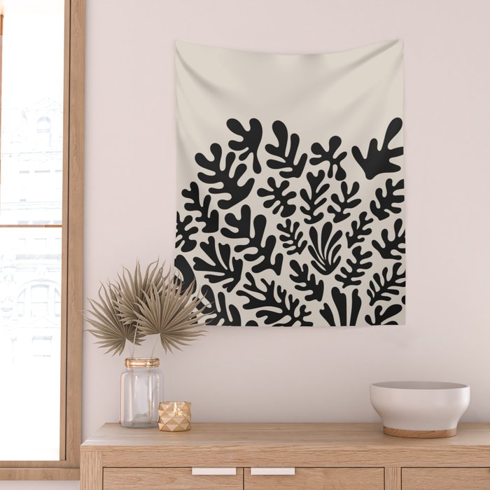 Matisse Black Cut Outs Abstract Mid Century Modern Art Wall Tapestry Gallery Image 2