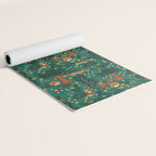 Foxes Playing in the Emerald Forest Yoga Mat Gallery Image 2