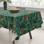 Foxes Playing in the Emerald Forest Tablecloth Gallery Image 3