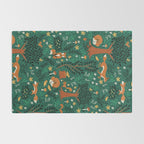 Foxes Playing in the Emerald Forest Rug Gallery Image 2