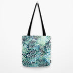 Floral Watercolor, Navy, Blue Teal, Abstract Watercolor Tote Bag Gallery Image 2