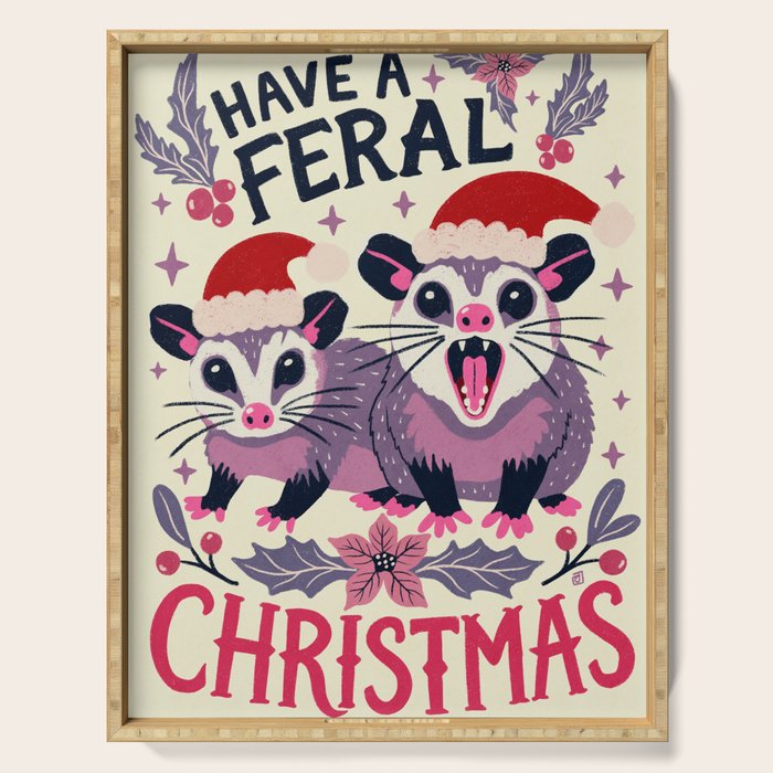 Have a feral Christmas Serving Tray Gallery Image 1