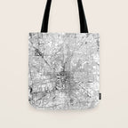 Indianapolis White Map Tote Bag Gallery Image 1