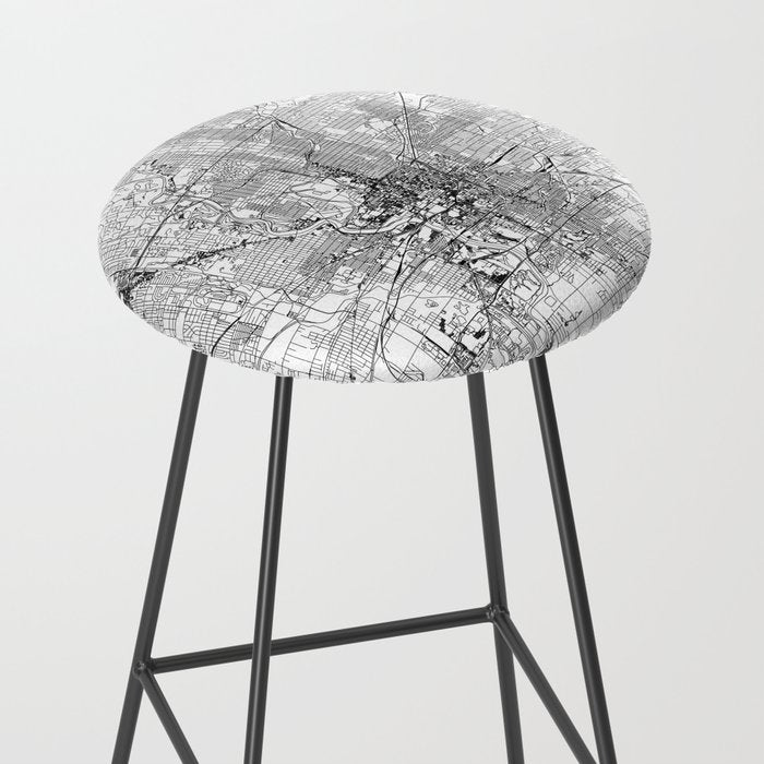 Indianapolis White Map Stool Gallery Image 2