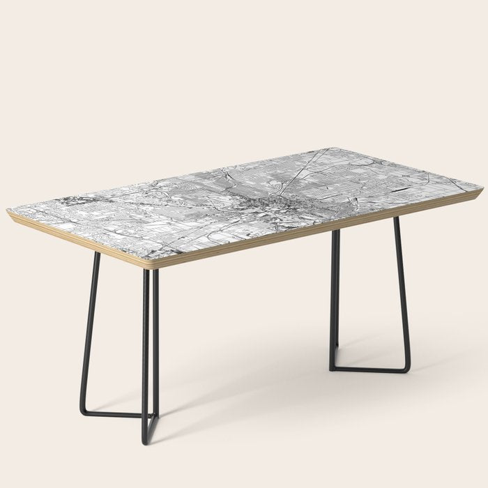 Indianapolis White Map Coffee Table Gallery Image 1