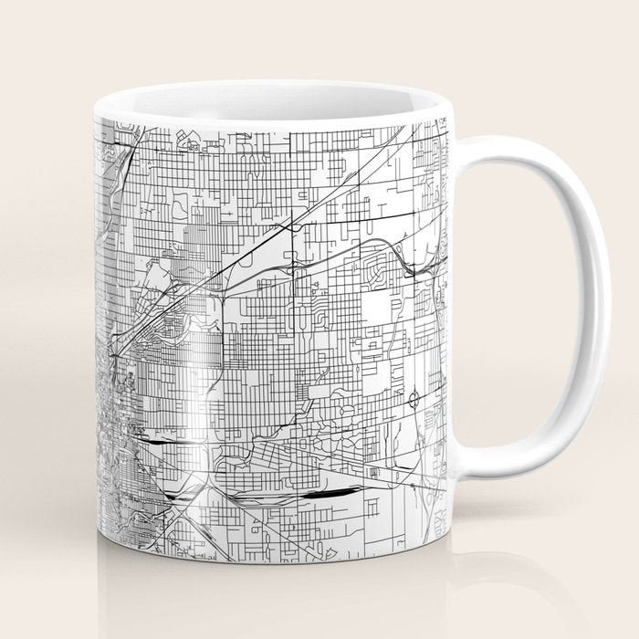 Indianapolis White Map Coffee Mug Gallery Image 1