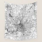 Indianapolis White Map Wall Tapestry Gallery Image 4