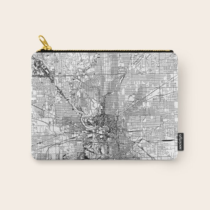 Indianapolis White Map Carry All Pouch Gallery Image 1