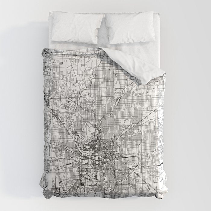 Indianapolis White Map Comforter Gallery Image 6