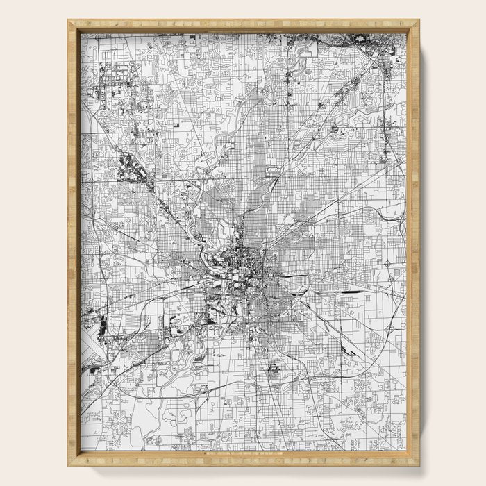 Indianapolis White Map Serving Tray Gallery Image 1
