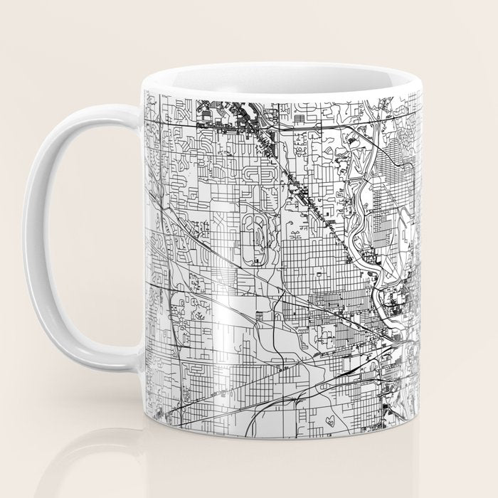 Indianapolis White Map Coffee Mug Gallery Image 3