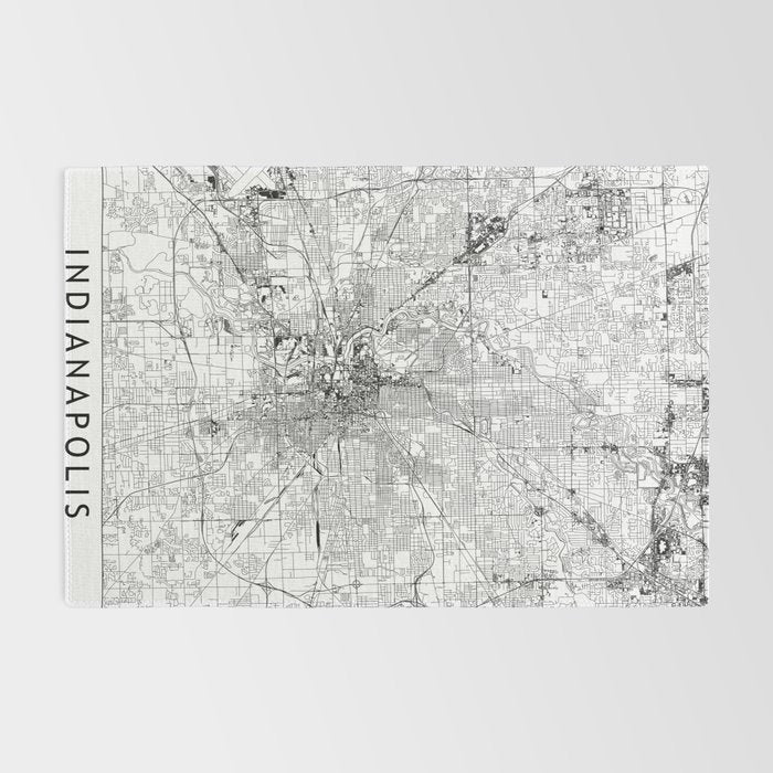 Indianapolis White Map Rug Gallery Image 2