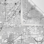 Indianapolis White Map Wall Tapestry Gallery Image 3