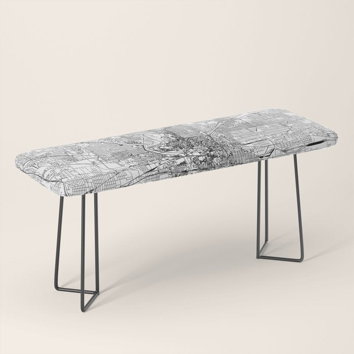 Indianapolis White Map Bench Gallery Image 1