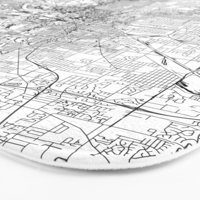 Indianapolis White Map Bath Mat Gallery Image 3