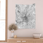 Indianapolis White Map Wall Tapestry Gallery Image 2