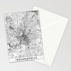 Indianapolis White Map Stationery Card Gallery Image 2