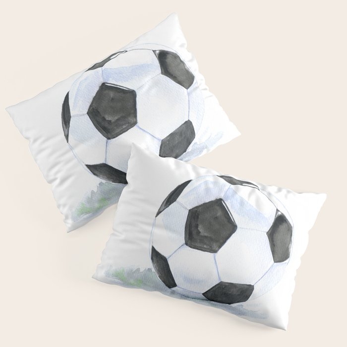 Soccer Ball Watercolor Pillow Sham Gallery Image 3