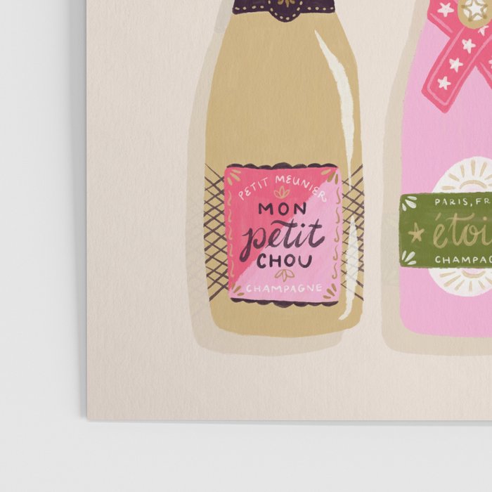 French Champagne Collection - Pink & Green Poster Gallery Image 3