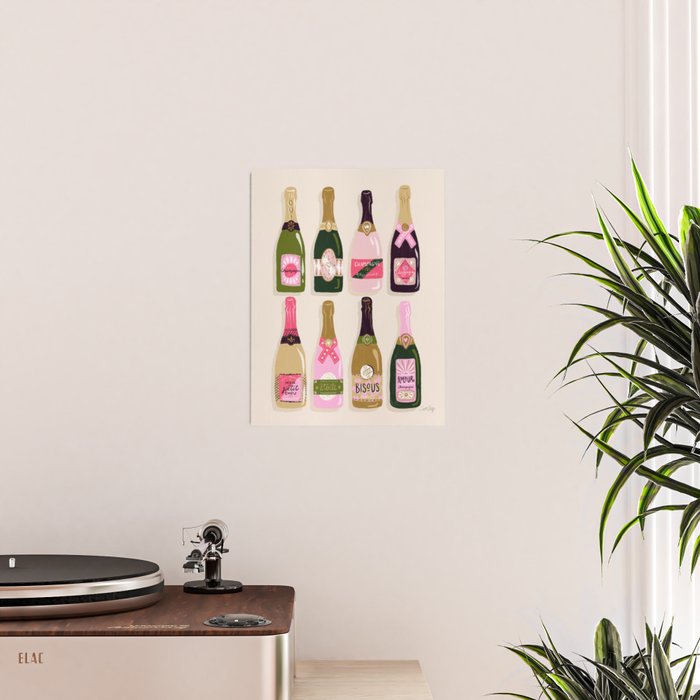 French Champagne Collection - Pink & Green Poster Gallery Image 2