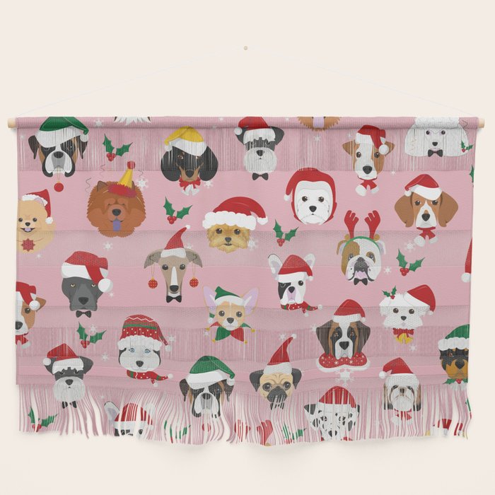Christmas Dog Pattern Illustration Wall Hanging Gallery Image 1