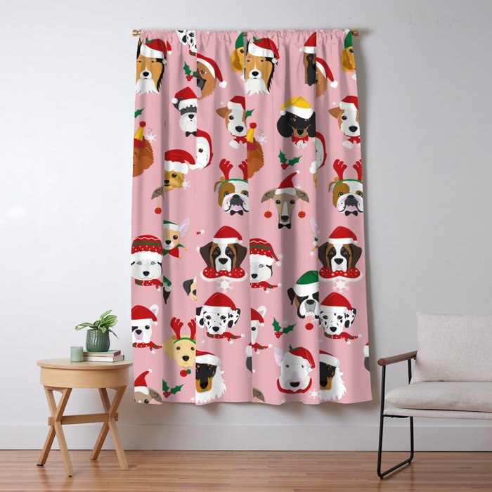 Christmas Dog Pattern Illustration Window Curtain Gallery Image 5