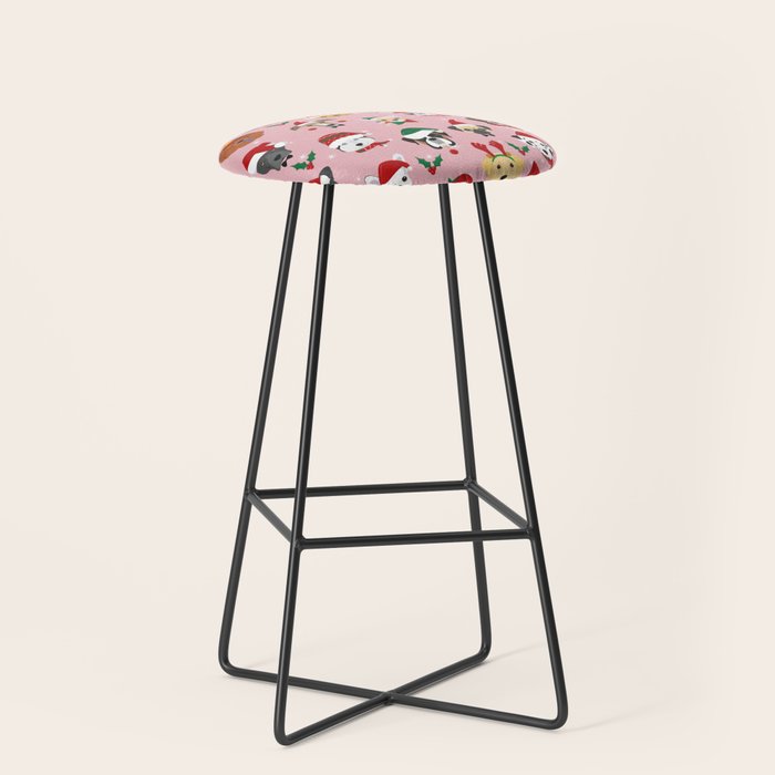 Christmas Dog Pattern Illustration Stool Gallery Image 1
