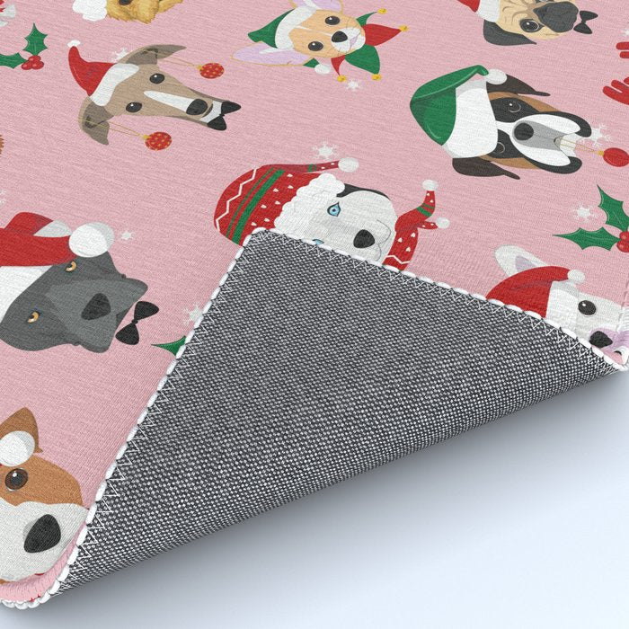Christmas Dog Pattern Illustration Rug Gallery Image 4