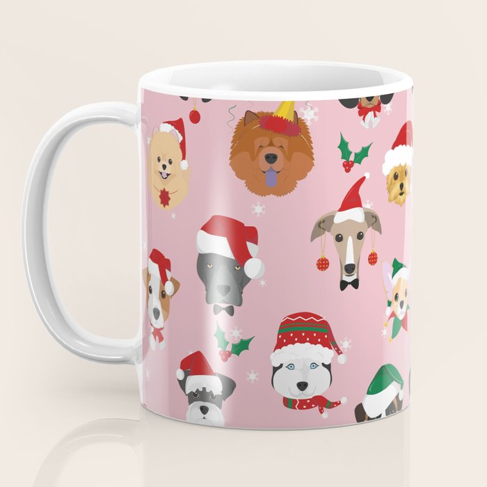 Christmas Dog Pattern Illustration Coffee Mug Gallery Image 3