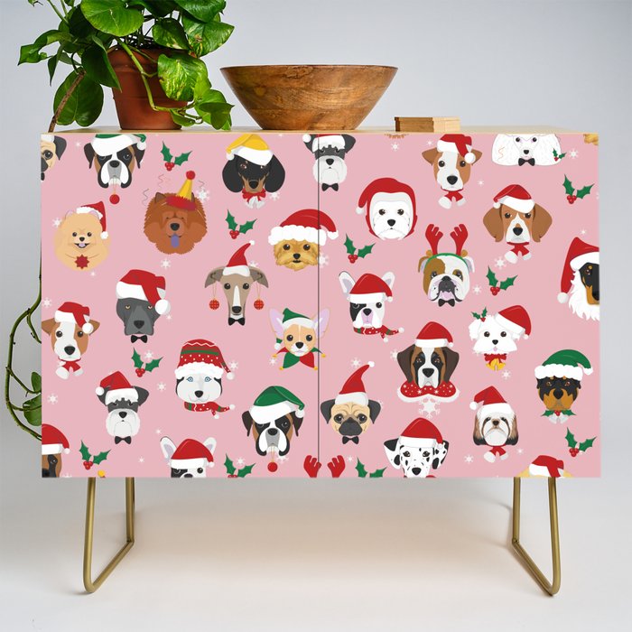 Christmas Dog Pattern Illustration Credenza Gallery Image 1