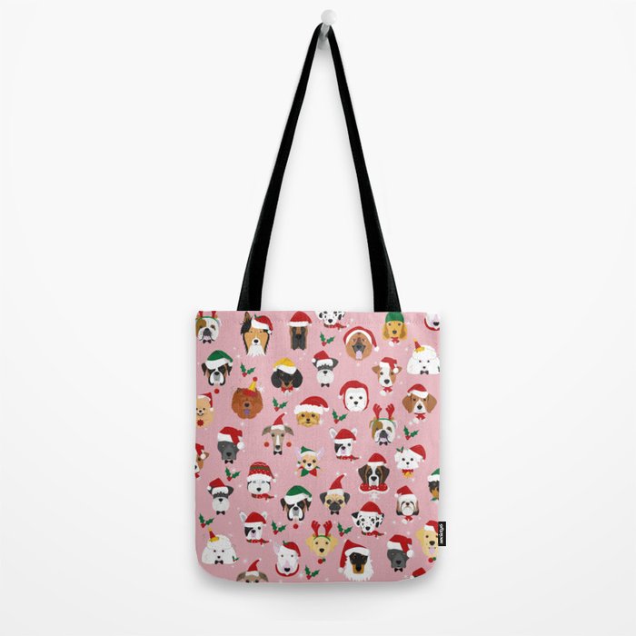 Christmas Dog Pattern Illustration Tote Bag Gallery Image 2