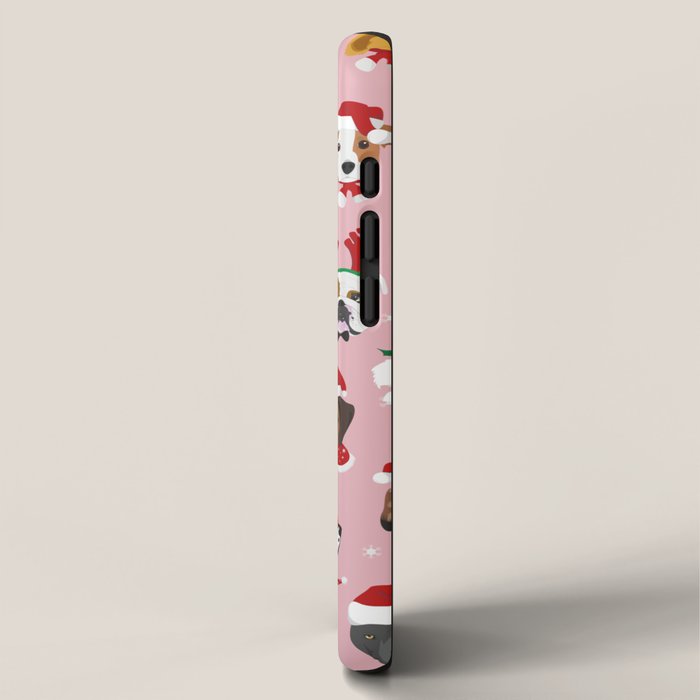 Christmas Dog Pattern Illustration iPhone Case Gallery Image 2
