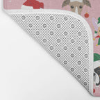 Christmas Dog Pattern Illustration Bath Mat Gallery Image 2