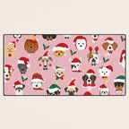 Christmas Dog Pattern Illustration Desk Mat Gallery Image 3