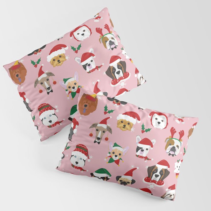 Christmas Dog Pattern Illustration Pillow Sham Gallery Image 3