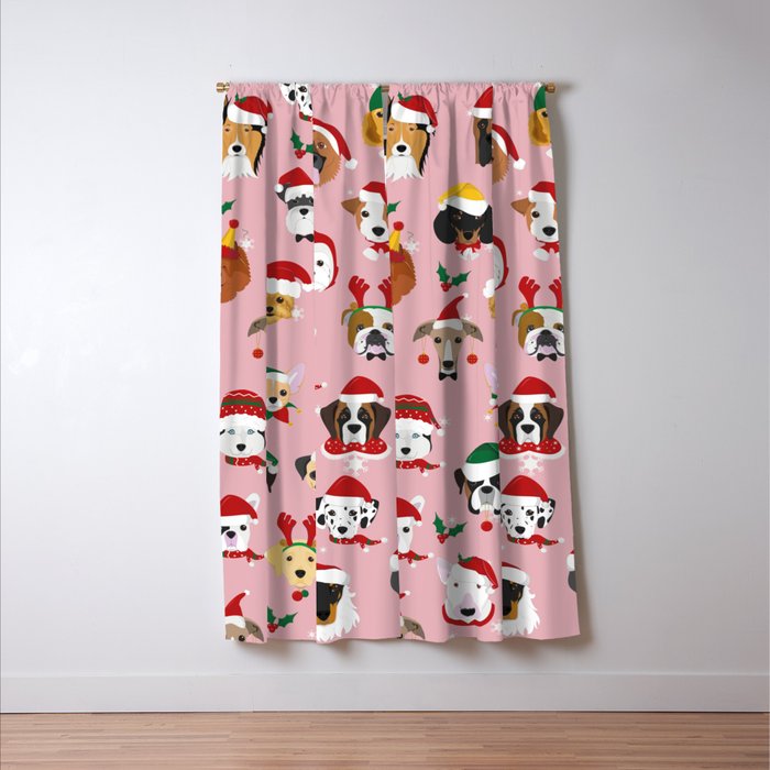 Christmas Dog Pattern Illustration Window Curtain Gallery Image 3