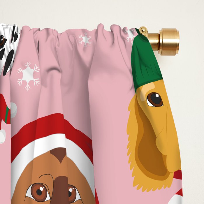 Christmas Dog Pattern Illustration Window Curtain Gallery Image 2