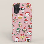 Christmas Dog Pattern Illustration iPhone Case Gallery Image 1