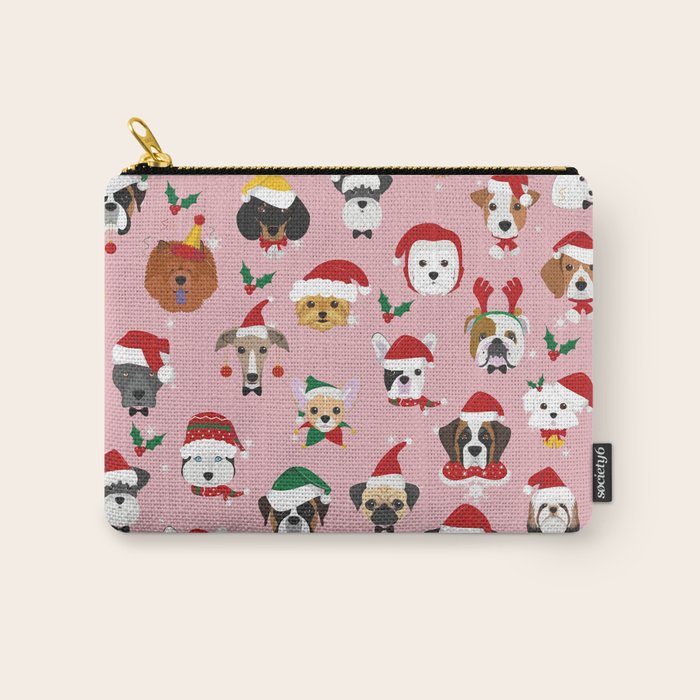 Christmas Dog Pattern Illustration Carry All Pouch Gallery Image 1