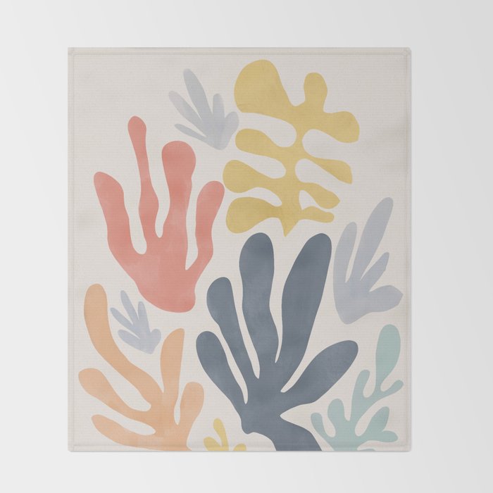 Matisse Cutouts Homage - Abstract Painting Throw Blanket Gallery Image 2