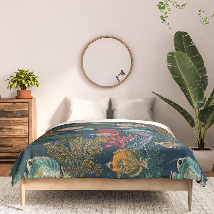 coral reef deep silence Comforter Gallery Image 3