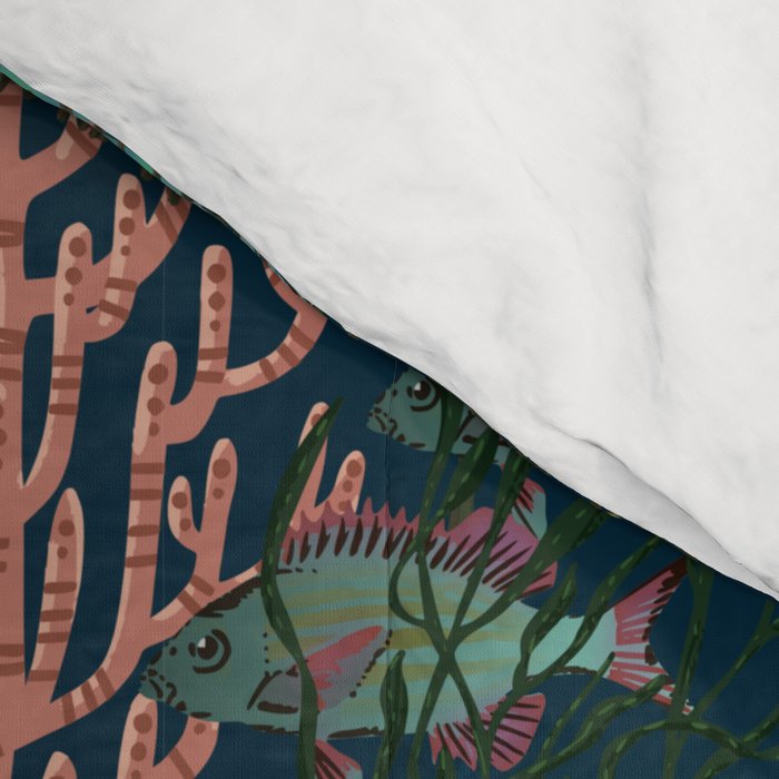 coral reef deep silence Comforter Gallery Image 4